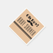 Oh Boy Black Mustache Baby shower Servet (Hoek)