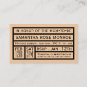 Oh Boy Black Mustache Baby shower Ticket Invite Informatiekaartje (Achterkant)