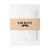 Oh Boy Black Mustache Baby shower Uitnodigingen Wikkel (Voorkant Voorbeeld)