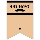 Oh Boy Black Mustache Baby shower Vlaggetjes (Tweede vlag)