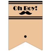 Oh Boy Black Mustache Baby shower Vlaggetjes (Eerste vlag)