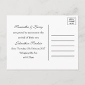 Oh Boy Black Mustache New Baby Boy Aankondiging (Achterkant)