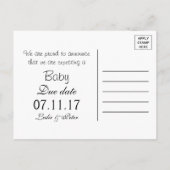 Oh Boy Black Mustache New Baby kondiging Aankondigingskaart (Achterkant)