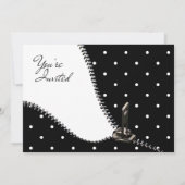 Oh Boy Black White met Silver Zipper Baby shower Kaart (Achterkant)