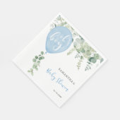 Oh boy blauw ballonjongen baby shower groen servet (Hoek)