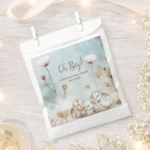 Oh Boy! blauw waterverf baby shower Bedankzakje (Geknipt)