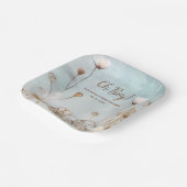 Oh Boy! blauw waterverf baby shower Papieren Bordje (Gebogen)