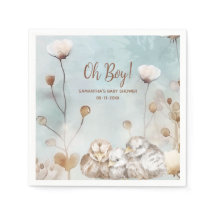 Oh Boy! blauw waterverf baby shower