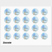 Oh Boy Blauwe Ballon Eucalyptus Cupcake Toppers Ronde Sticker (Vel)