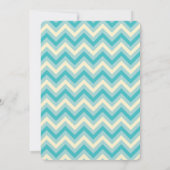 Oh boy! Blauwe, Blauwgroen Chevron Baby shower Uit Kaart (Achterkant)