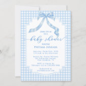 Oh Boy Bleek Blue Gingham Plaid Baby shower Kaart (Voorkant)