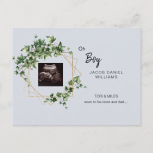 Oh Boy Bleek Blue Ultrasound Foto Aankondiging Po