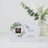 Oh Boy Bleek Blue Ultrasound Fotoaankondiging PO Aankondigingskaart (Staand voorkant)