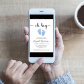 Oh Boy Blue Baby Feet Shower Kaart