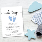 Oh Boy Blue Baby Feet Shower Kaart
