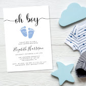 Oh Boy Blue Baby shower Kaart