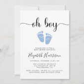 Oh Boy Blue Baby shower Kaart (Voorkant)