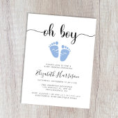 Oh Boy Blue Baby shower Uitnodiging Briefkaart
