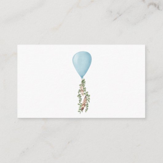 Oh Boy Blue ballon Diaper Raffle Enclosure Card Informatiekaartje (Achterkant)