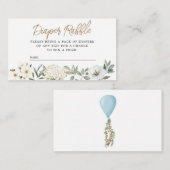 Oh Boy Blue ballon Diaper Raffle Enclosure Card Informatiekaartje (Voorkant / Achterkant)