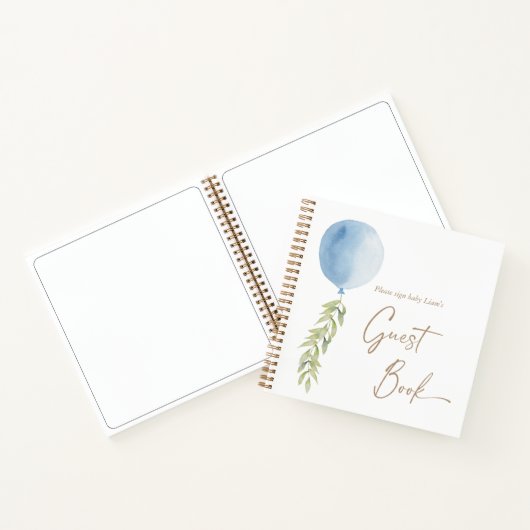 Oh Boy Blue ballon Eucalyptus Foliage Guest Book Notitieboek (Binnen)