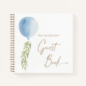 Oh Boy Blue ballon Eucalyptus Foliage Guest Book Notitieboek (Voorkant)