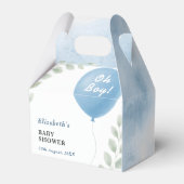 Oh Boy Blue Balloon Eucalyptus Baby Shower Favor B Bedankdoosjes (Voorkant Zijde)