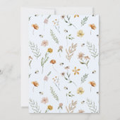 Oh Boy Blue Balloon Floral Baby shower Invitation Kaart (Achterkant)