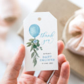 Oh Boy Blue Balloon Greenery Baby shower Cadeaulabel