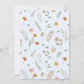 Oh Boy Blue Balloon Wildflower Baby shower Kaart (Achterkant)