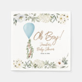 Oh Boy Blue Boho ballonBaby shower Servet (Voorkant)