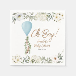 Oh Boy Blue Boho ballonBaby shower Servet