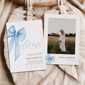 Oh Boy Blue Bow Baby shower Uitnodiging