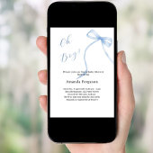 Oh boy blue bow eenvoudige elegante Baby shower Kaart