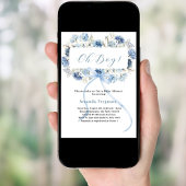 Oh boy blue bow florals Baby shower Kaart