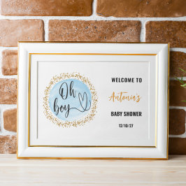 Oh Boy Blue Boy Baby shower Welkomstbord Poster