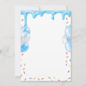 Oh Boy Blue Donut baby shower Invitation Kaart (Achterkant)
