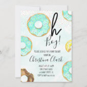 Oh Boy Blue Donut Theme Baby shower Kaart (Voorkant)