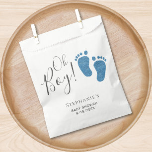 Oh Boy Blue Feet Baby shower Bedankzakje