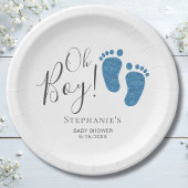 Oh Boy Blue Feet Baby shower Papieren Bordje