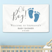 Oh Boy Blue Feet Baby shower Welkom Spandoek