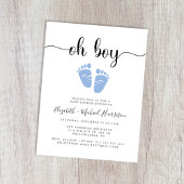 Oh Boy Blue Feet Koppels Baby shower Uitnodiging Briefkaart