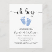 Oh Boy Blue Feet Koppels Baby shower Uitnodiging Briefkaart (Voorkant)