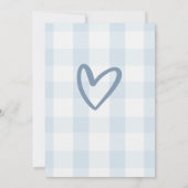 Oh Boy Blue Gingham Baby shower Kaart (Achterkant)