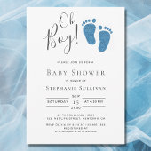 Oh Boy Blue Glitter Feet Boy's Baby shower Kaart