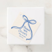 Oh Boy Blue Hand Geschreven Drawn Bow Baby shower Bedankjes Labels (In situ)