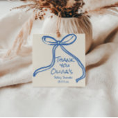 Oh Boy Blue Hand Geschreven Drawn Bow Baby shower Bedankjes Labels