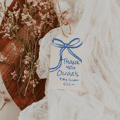 Oh Boy Blue Hand Geschreven Drawn Bow Baby shower Cadeaulabel