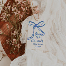 Oh Boy Blue Hand Geschreven Drawn Bow Baby shower