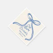 Oh Boy Blue Hand Geschreven Drawn Bow Baby shower Servet (Hoek)